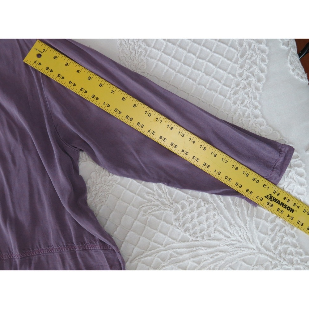 Vintage 90s Amanda Gray Purple Tencel Rayon Button Up Shirt Women 1X Lagenlook - Picture 6 of 7